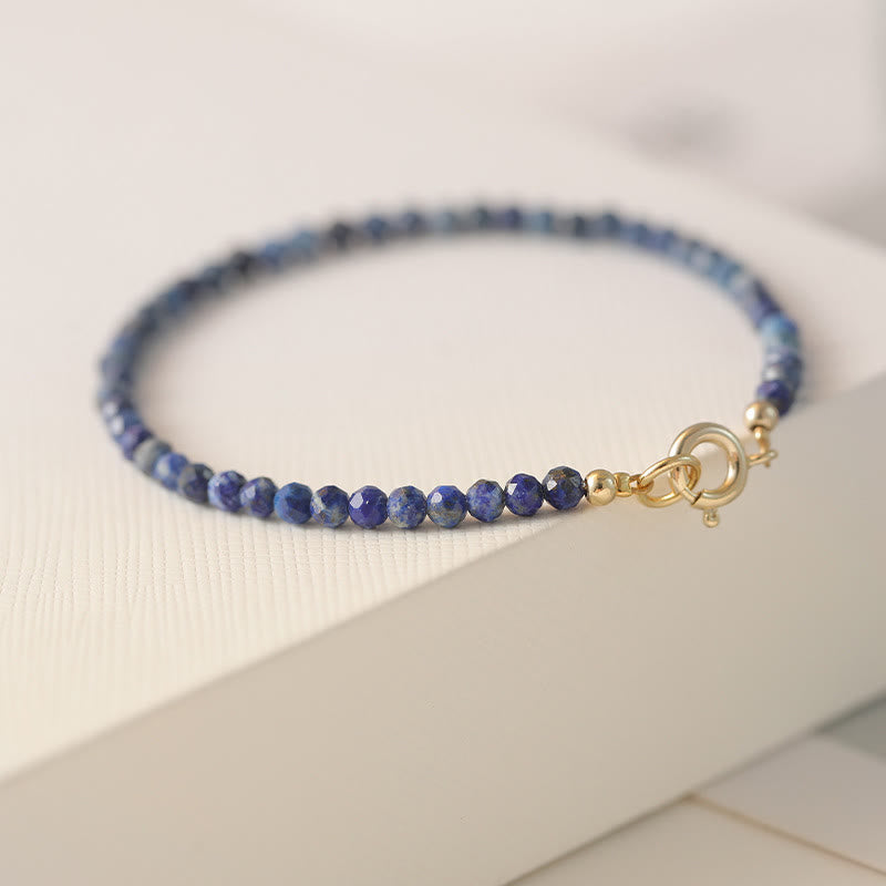 Bracelet équilibre en perles ultra-fines de lazurite et de lapis-lazuli Buddha Stones - image 2