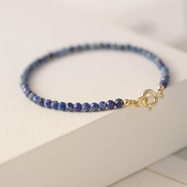 Bracelet équilibre en perles ultra-fines de lazurite et de lapis-lazuli Buddha Stones - image 2