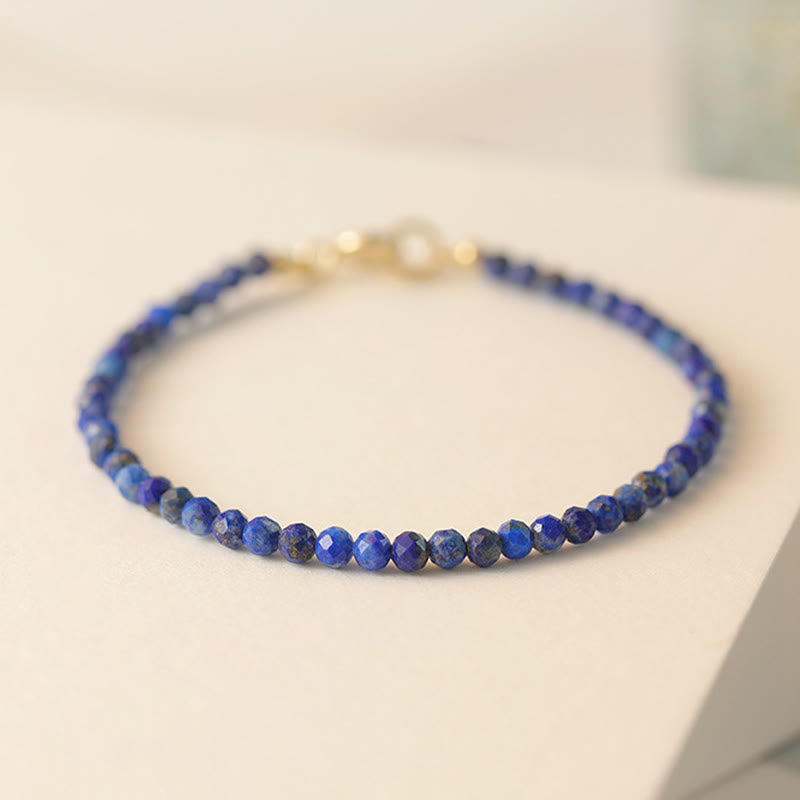 Bracelet équilibre en perles ultra-fines de lazurite et de lapis-lazuli Buddha Stones - image 8