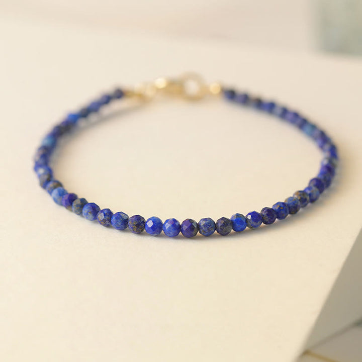 Bracelet équilibre en perles ultra-fines de lazurite et de lapis-lazuli Buddha Stones - image 9