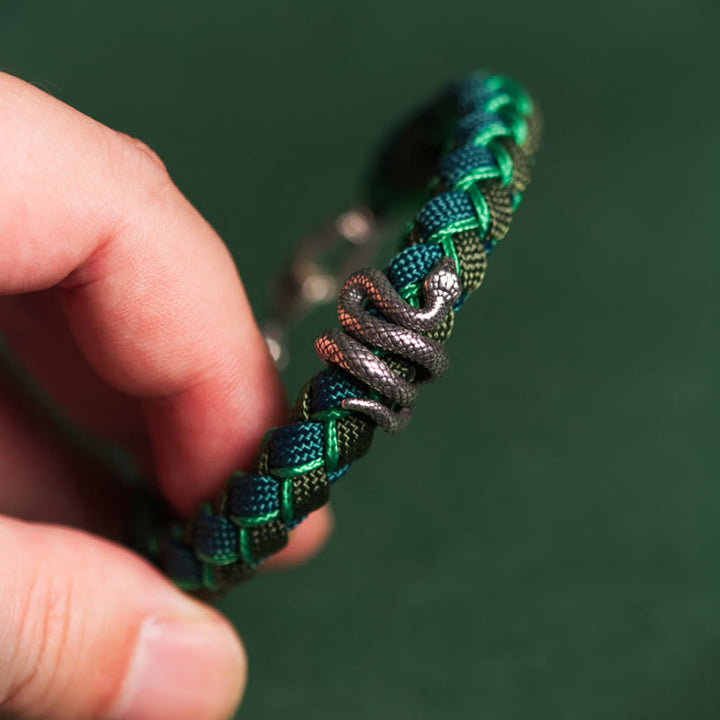 Bracelet tressé de protection en argent sterling 999 Buddha Stones Année du serpent - image 3