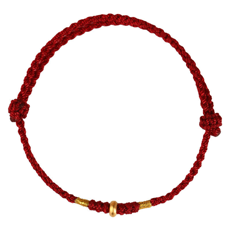 Bracelet de cheville tressé en perles porte-bonheur en or 999 avec Buddha Stones - image 5
