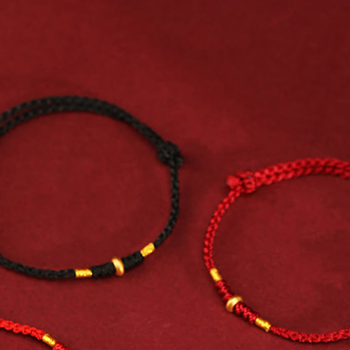 Bracelet de cheville tressé en perles porte-bonheur en or 999 avec Buddha Stones - image 13