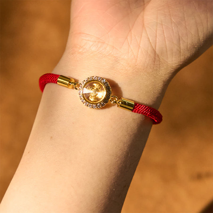 Bracelet tressé de protection Feng Sheng Shui Qi avec moulin à vent rotatif en cuivre et laiton Buddha Stones