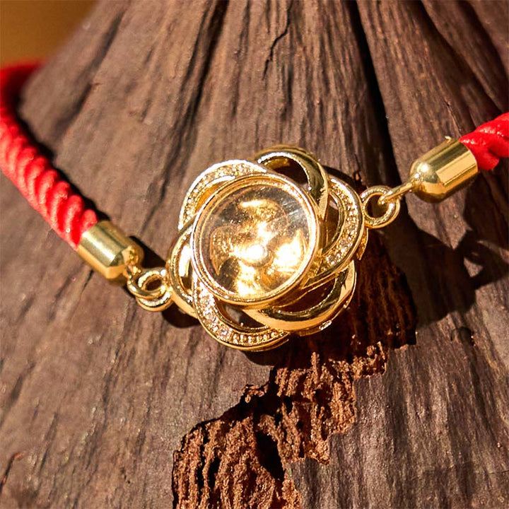 Bracelet tressé rotatif en cuivre et laiton Buddha Stones, cordon rouge prune, protection Feng Sheng Shui Qi