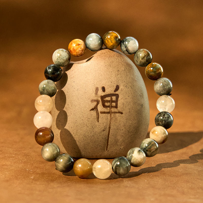 Bracelet de confiance positif en pierre naturelle œil d'aigle Buddha Stones