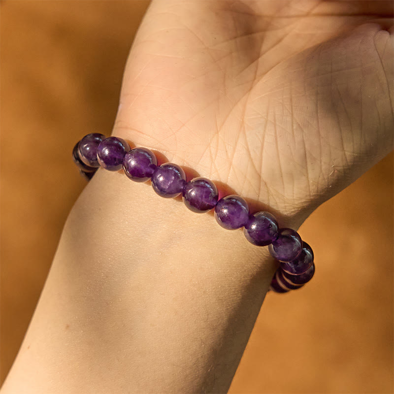 Bracelet de méditation pour la paix intérieure en améthyste naturelle de Buddha Stones