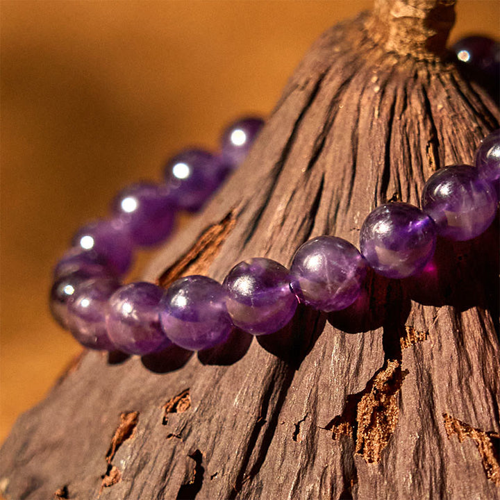 Bracelet de méditation pour la paix intérieure en améthyste naturelle de Buddha Stones