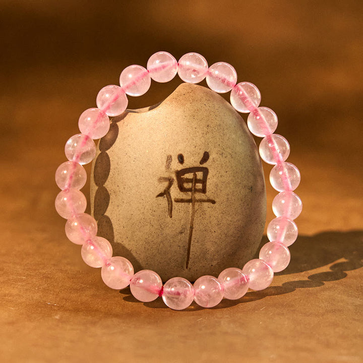 Bracelet énergétique de guérison en quartz rose Buddha Stones