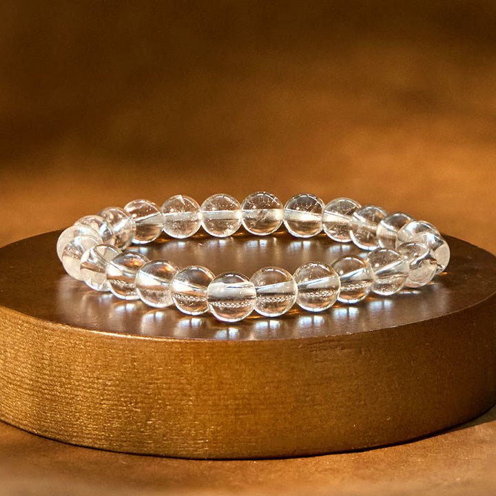 Bracelet de méditation en cristal blanc naturel Buddha Stones