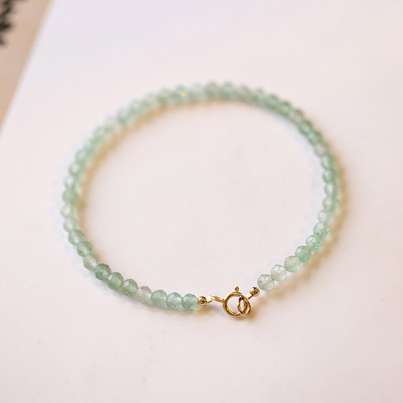 Bracelet porte-bonheur en petites perles d'aventurine verte ultra-fines de 3 mm de Buddha Stones
