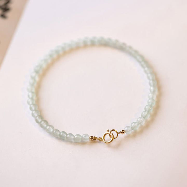 Bracelet porte-bonheur en petites perles d'aventurine verte ultra-fines de 3 mm de Buddha Stones