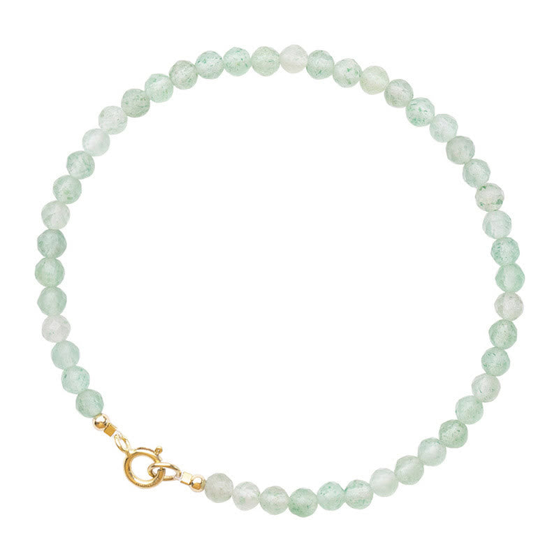 Bracelet porte-bonheur en petites perles d'aventurine verte ultra-fines de 3 mm de Buddha Stones