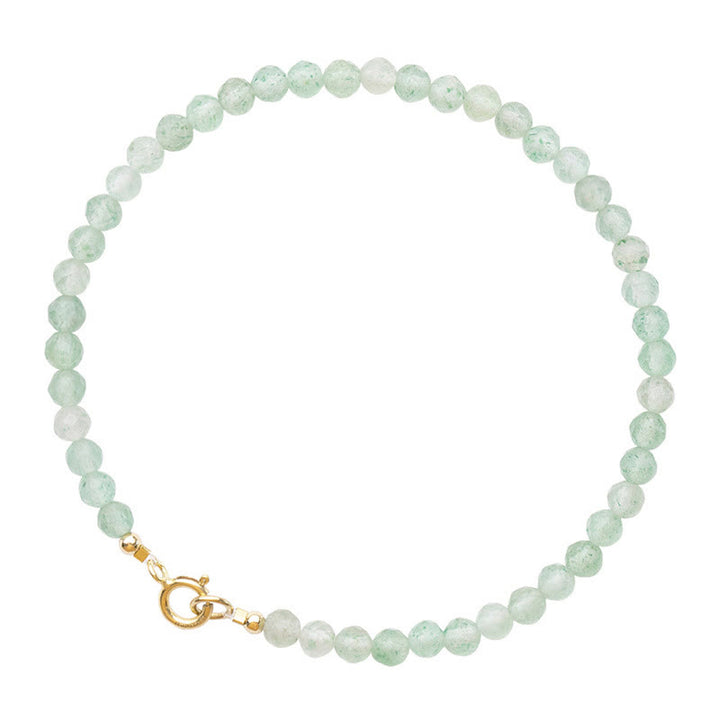 Bracelet porte-bonheur en petites perles d'aventurine verte ultra-fines de 3 mm de Buddha Stones