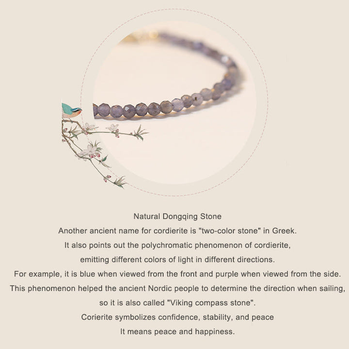 Bracelet de communication en cuivre plaqué or 14 carats avec perles ultra-fines en améthyste et iolite de 3 mm de Buddha Stones
