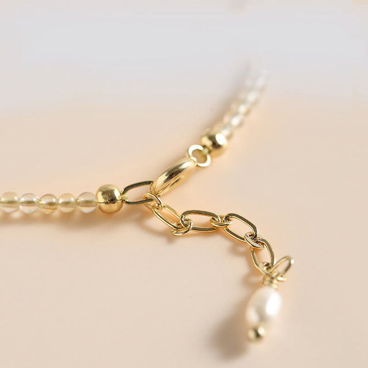 Bracelet de prospérité en perles de cuivre remplies d'or 14 carats avec citrine et tourmaline ultra-minces de 2,5 mm de Buddha Stones - image 4