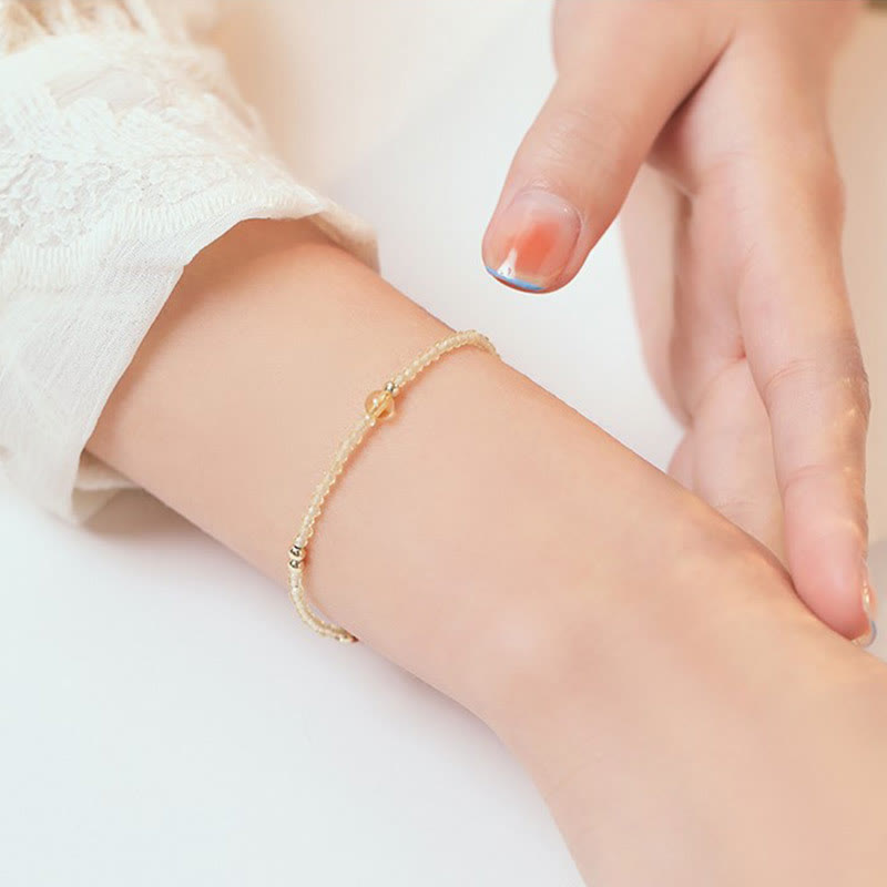 Bracelet de protection en perles de cuivre plaqué or 14 carats ultra-minces en citrine de 2 mm de Buddha Stones