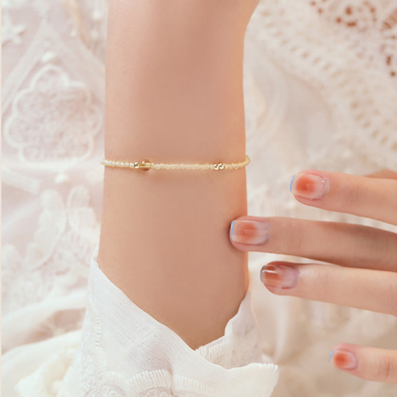 Bracelet de protection en perles de cuivre plaqué or 14 carats ultra-minces en citrine de 2 mm de Buddha Stones