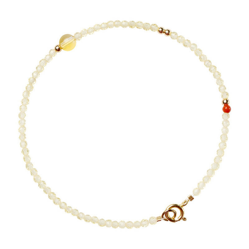 Bracelet de protection en perles de cuivre plaqué or 14 carats ultra-minces en citrine de 2 mm de Buddha Stones