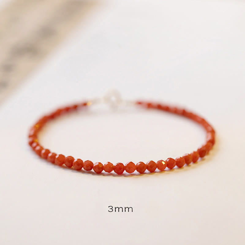 Bracelet de confiance en perles ultra-fines en agate rouge cerise naturelle de Buddha Stones