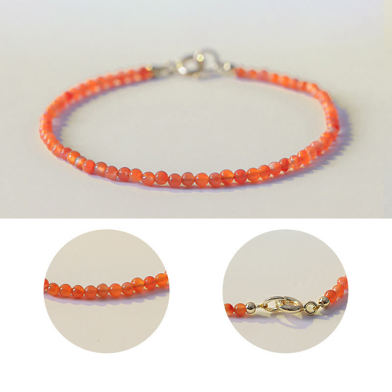 Bracelet de confiance en perles ultra-fines en agate rouge cerise naturelle de Buddha Stones