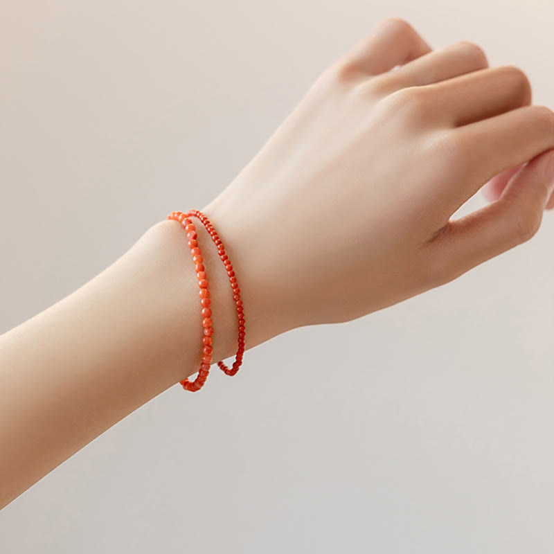 Bracelet de confiance en perles ultra-fines en agate rouge cerise naturelle de Buddha Stones