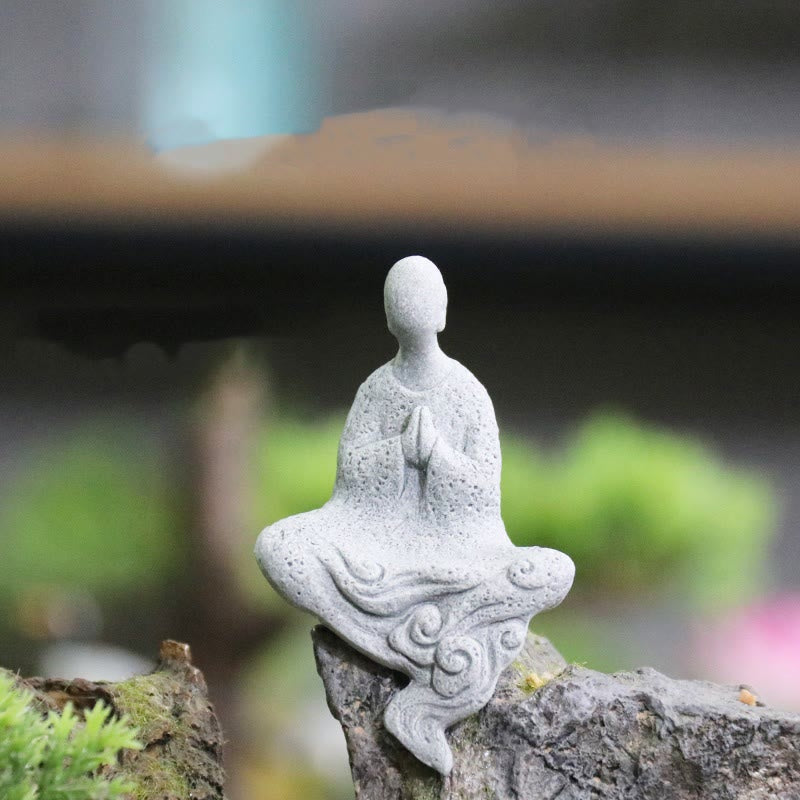 Buddha Stones Méditation Bouddha Moine Sérénité Décoration de la maison - Petit Bouddha assis 4,8 x 2,8 x 8 cm - image 14