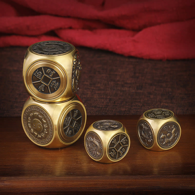 Buddha Stones Quatre Bêtes Feng Shui Yin Yang Bagua Pièce de Cuivre Harmonie Décoration Rotative