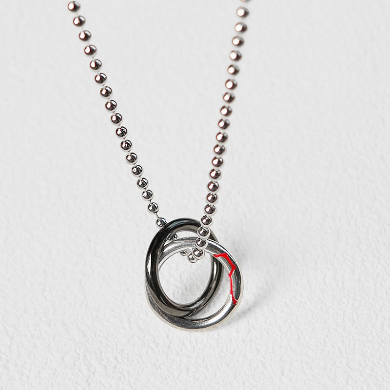 Collier pendentif porte-bonheur en cuivre avec Buddha Stones et cerceau Qiankun