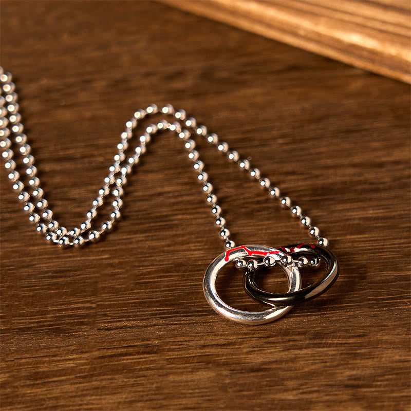 Collier pendentif porte-bonheur en cuivre avec Buddha Stones et cerceau Qiankun