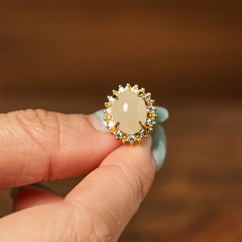 Boucles d'oreilles en cuivre et jade naturel Hetian Buddha Stones