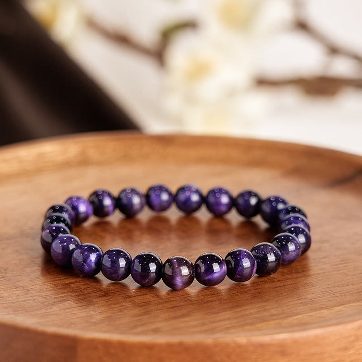 Bracelet créatif œil de tigre violet Buddha Stones