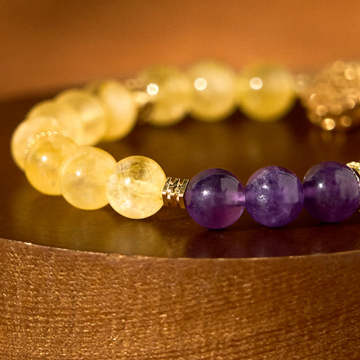 Bracelet de plaisir en citrine et améthyste Buddha Stones
