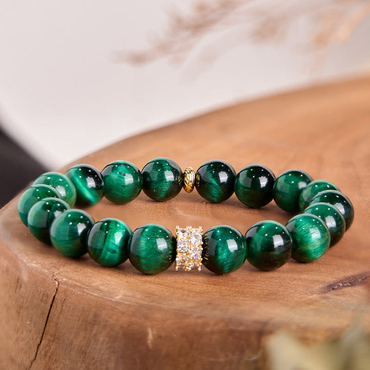 Bracelet positif œil de tigre vert Buddha Stones