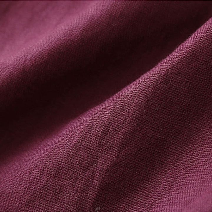 Pantalon large décontracté à lacets en coton et lin pour femme de couleur unie Buddha Stones - image 18