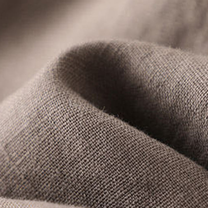 Pantalon large décontracté à lacets en coton et lin pour femme de couleur unie Buddha Stones