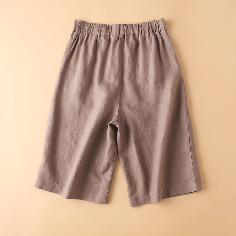 Short en coton uni avec fermeture éclair et boutons pour femme avec poches et Buddha Stones - image 15