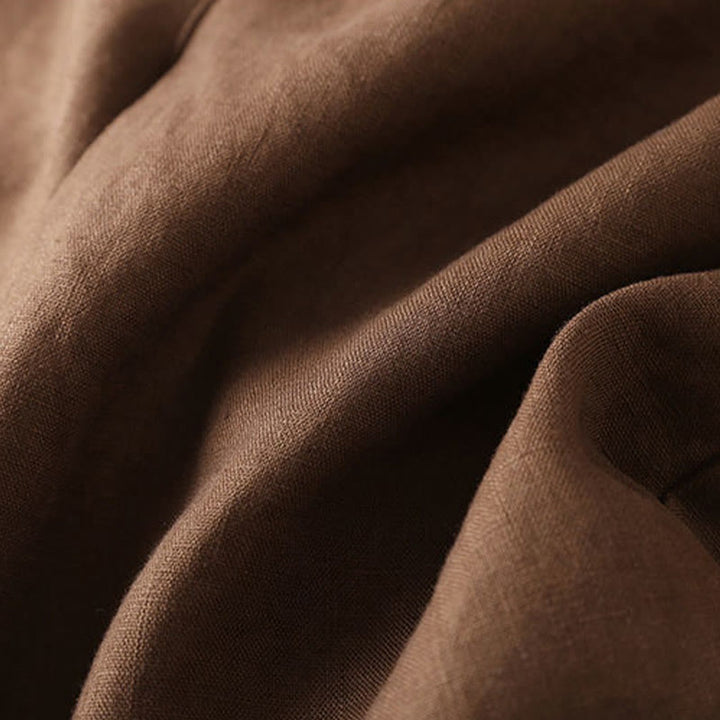 Short en coton uni avec fermeture éclair et boutons pour femme avec poches et Buddha Stones - image 4