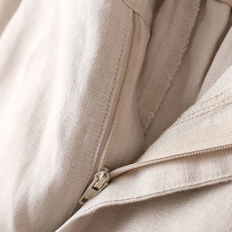 Short en coton uni avec fermeture éclair et boutons pour femme avec poches et Buddha Stones - image 11