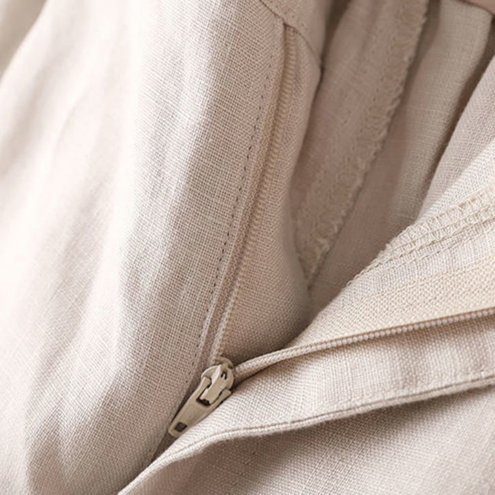 Short en coton uni avec fermeture éclair et boutons pour femme avec poches et Buddha Stones - image 11