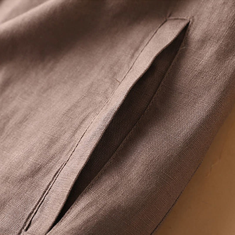 Short en coton uni avec fermeture éclair et boutons pour femme avec poches et Buddha Stones - image 19