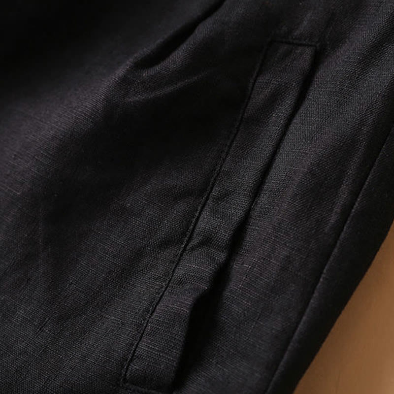 Short en coton uni avec fermeture éclair et boutons pour femme avec poches et Buddha Stones - image 26