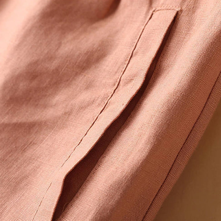 Short en coton uni avec fermeture éclair et boutons pour femme avec poches et Buddha Stones - image 6