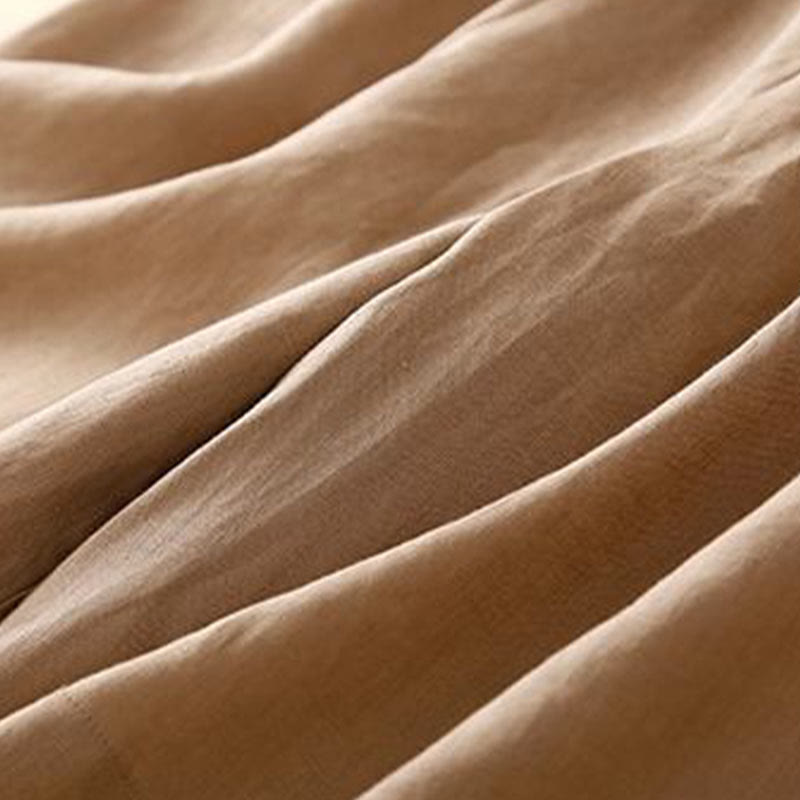 Short plissé uni en coton et lin avec poches pour femme avec fermeture éclair et boutons Buddha Stones - image 6