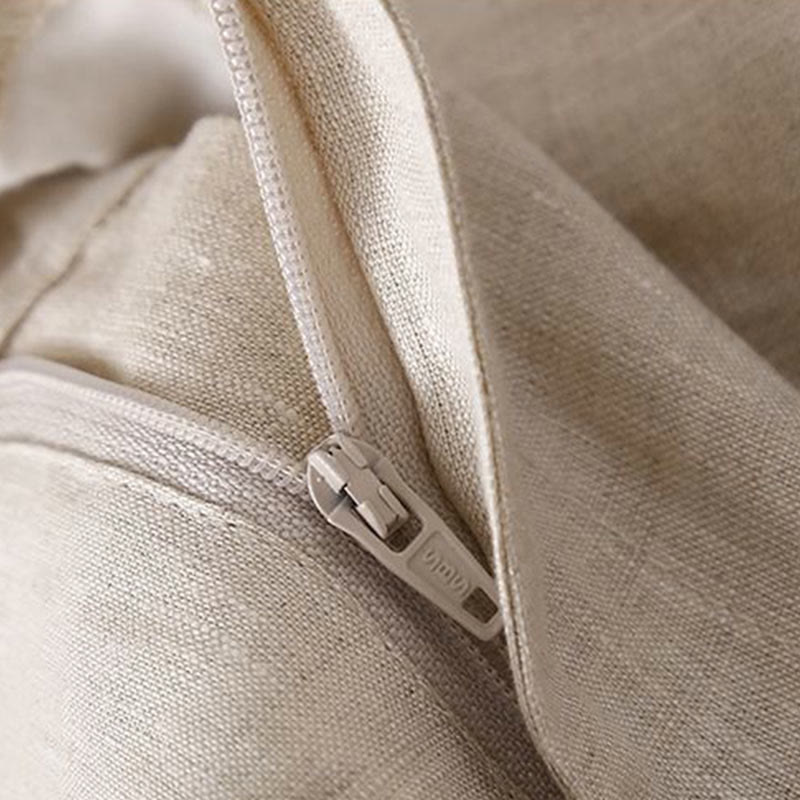 Short plissé uni en coton et lin avec poches pour femme avec fermeture éclair et boutons Buddha Stones - image 12