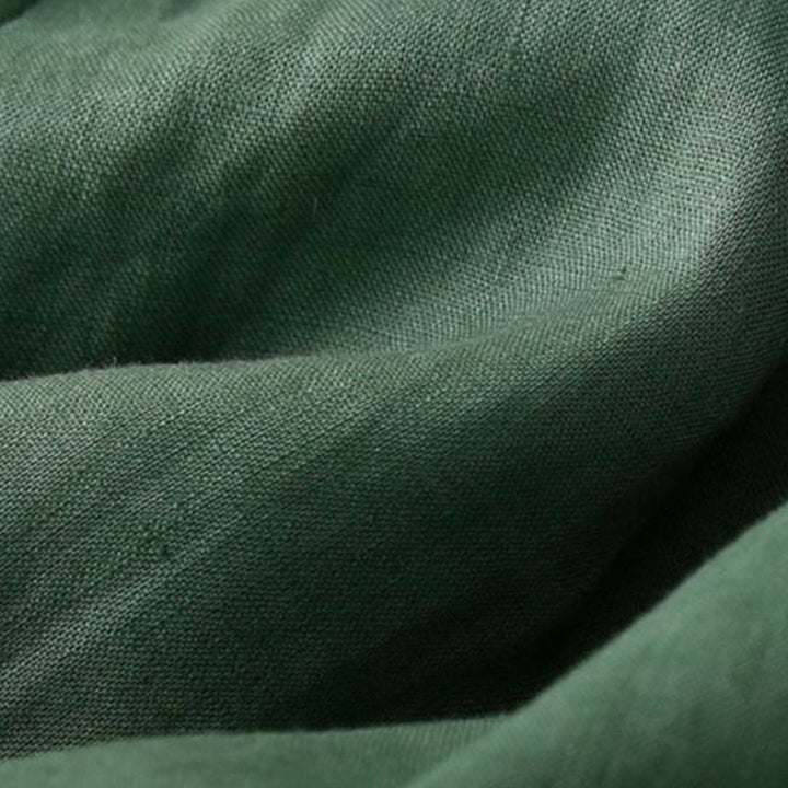 Short plissé uni en coton et lin avec poches pour femme avec fermeture éclair et boutons Buddha Stones - image 20