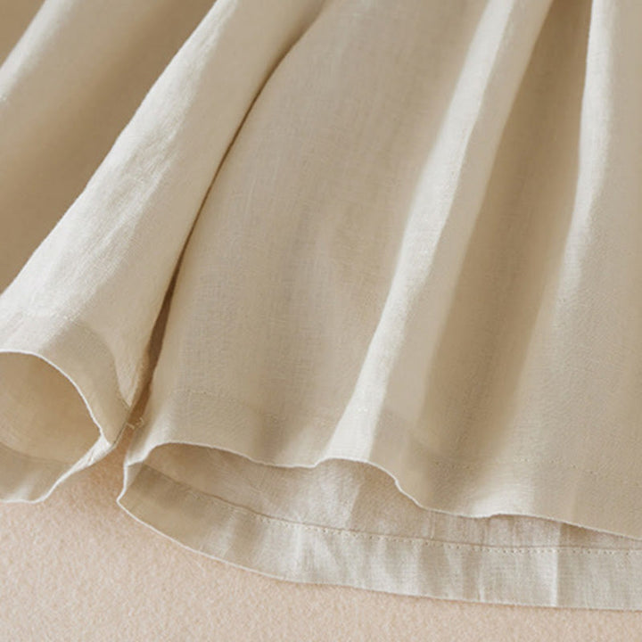 Short décontracté en coton et lin de couleur unie avec poches pour femme Buddha Stones