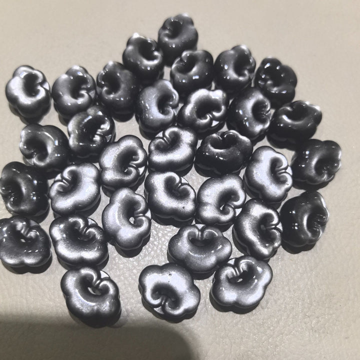 Collier pendentif apaisant en obsidienne argentée naturelle Buddha Stones et nuages de bon augure