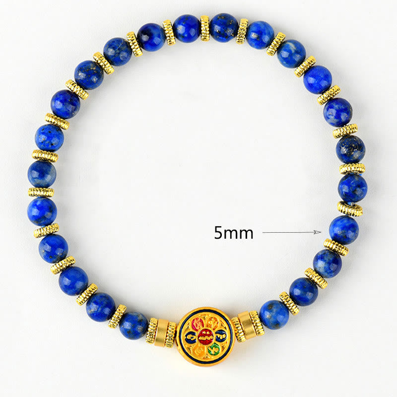 Bracelet d'équilibre en Buddha Stones de Lazurite naturelle, Lapis Lazuli Om Mani Padme Hum - image 7