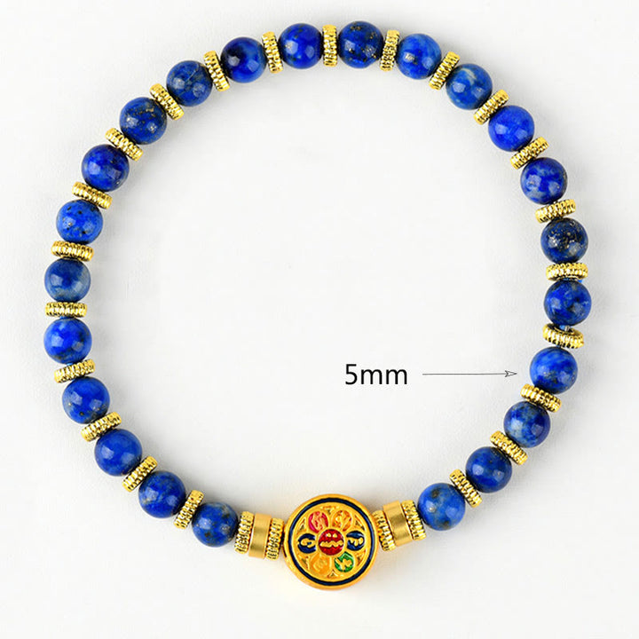 Bracelet d'équilibre en Buddha Stones de Lazurite naturelle, Lapis Lazuli Om Mani Padme Hum - image 7